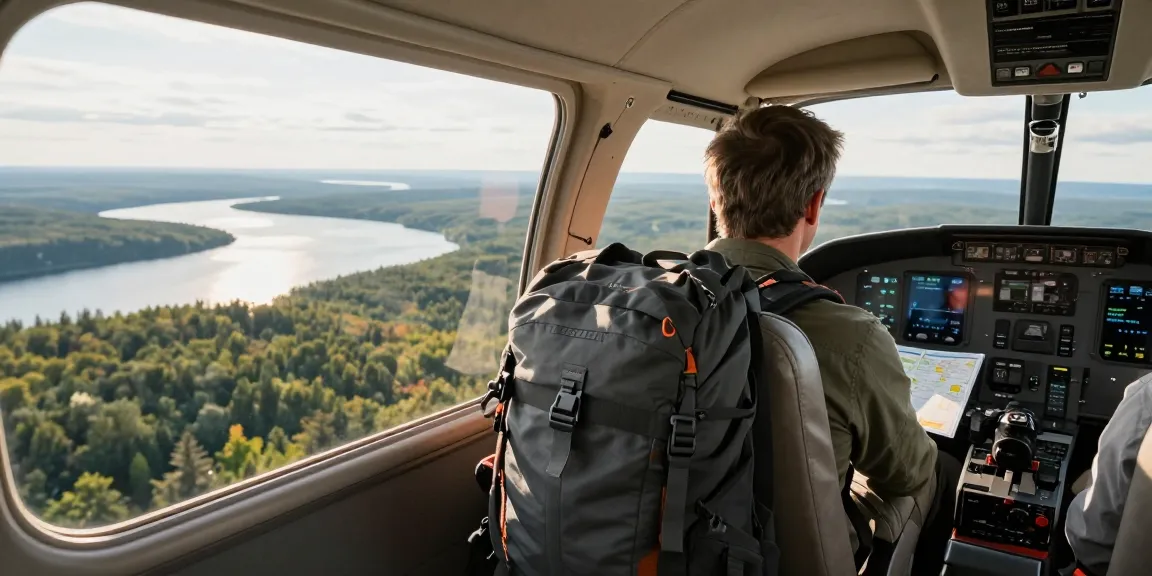Northern Ontario travel experience featuring a scenic flight in a Piper PA-31 Navajo, showcasing breathtaking views and comfort.