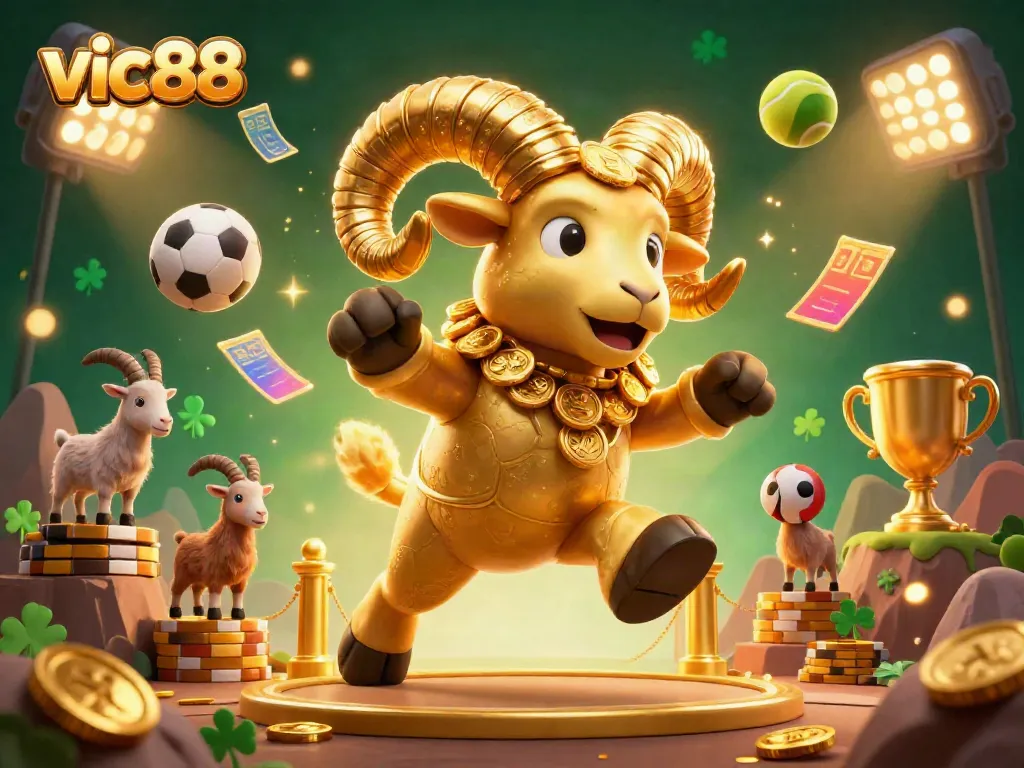 Experience the excitement of vic88 with a vibrant 3D gaming scene filled with action and engaging elements.
