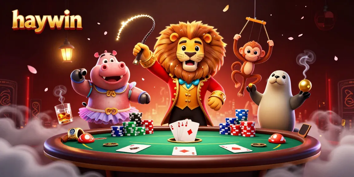 Experience excitement with haywin as a lion ringmaster showcases thrilling poker action.