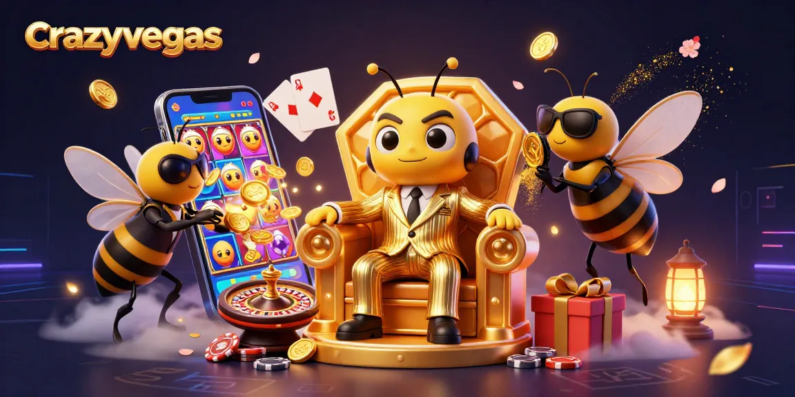 Experience fast spins and thrilling wins at crazyvegas with this vibrant casino scene of bumblebee characters.