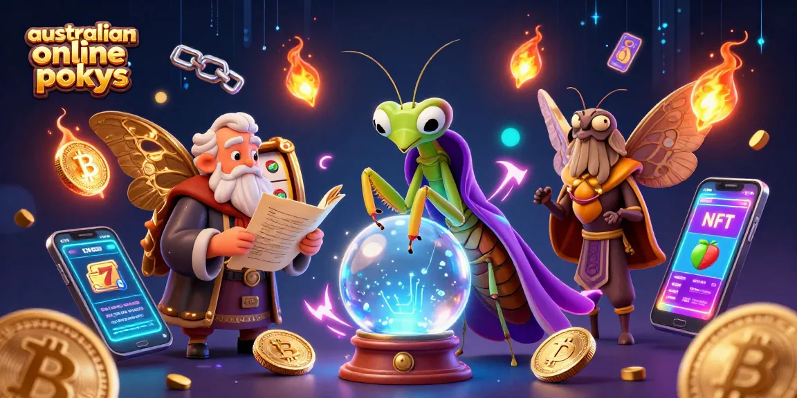 Engage with australian online pokies in this vibrant 3D illustration showcasing dynamic slot reels and mystical characters.